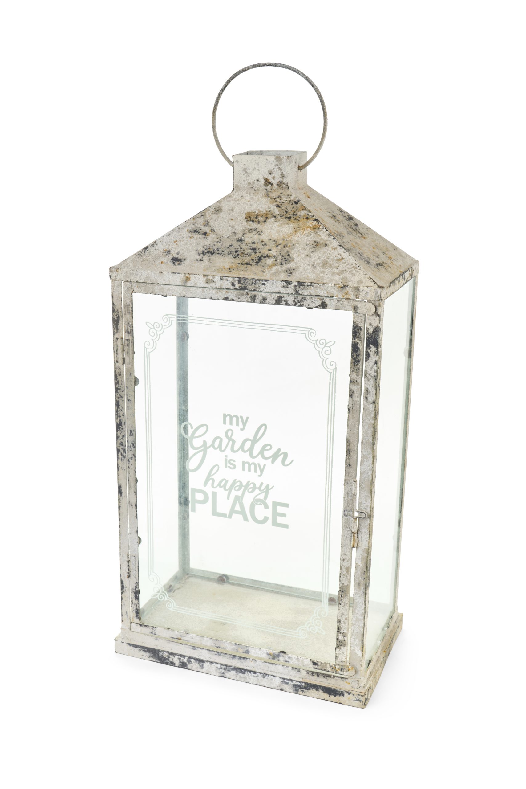 Lanterna in Metallo Sbiancato – Nuvole di Stoffa