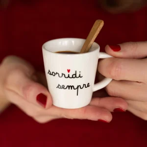 Set 2 tazzine da caffè Simple Day "Sorridi sempre"