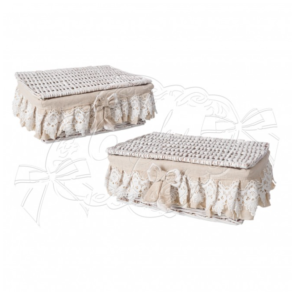 Set 2 ceste in vimini foderate – Coccole di Casa