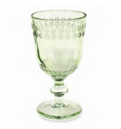 Set 6 calici “Flower” in vetro verde – Nuvole di Stoffa