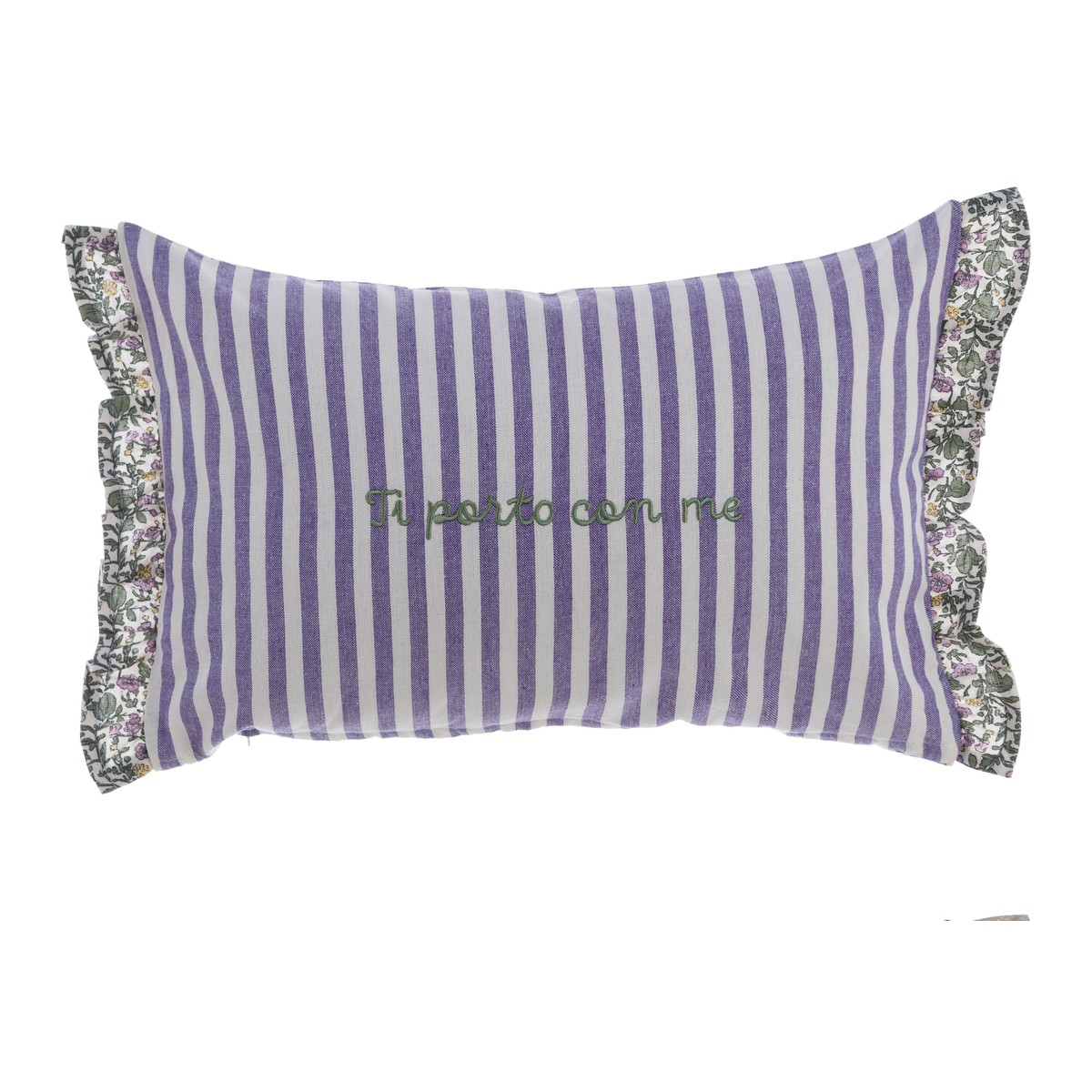 Cuscino ricamato con gala “Ti porto con me” Blanc Mariclò – Ti Porto con Me – 30 x 50 cm