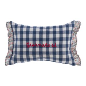 Cuscino ricamato con gala “Giornata sì” Blanc Mariclò – Ti Porto con Me – 30 x 50 cm