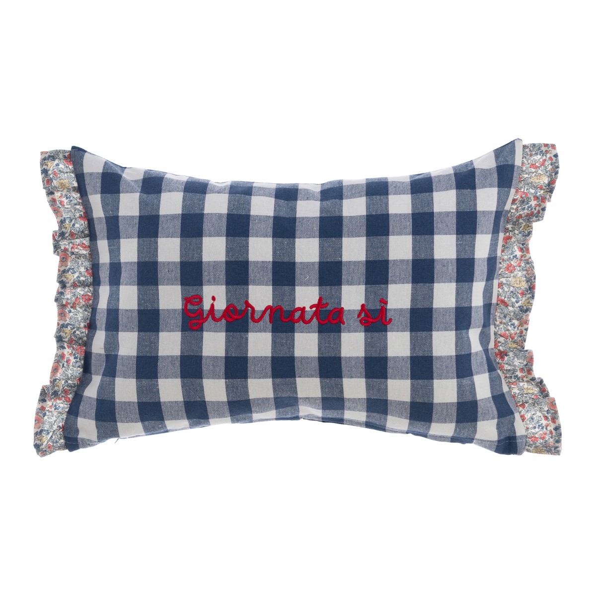 Cuscino ricamato con gala “Giornata sì” Blanc Mariclò – Ti Porto con Me – 30 x 50 cm