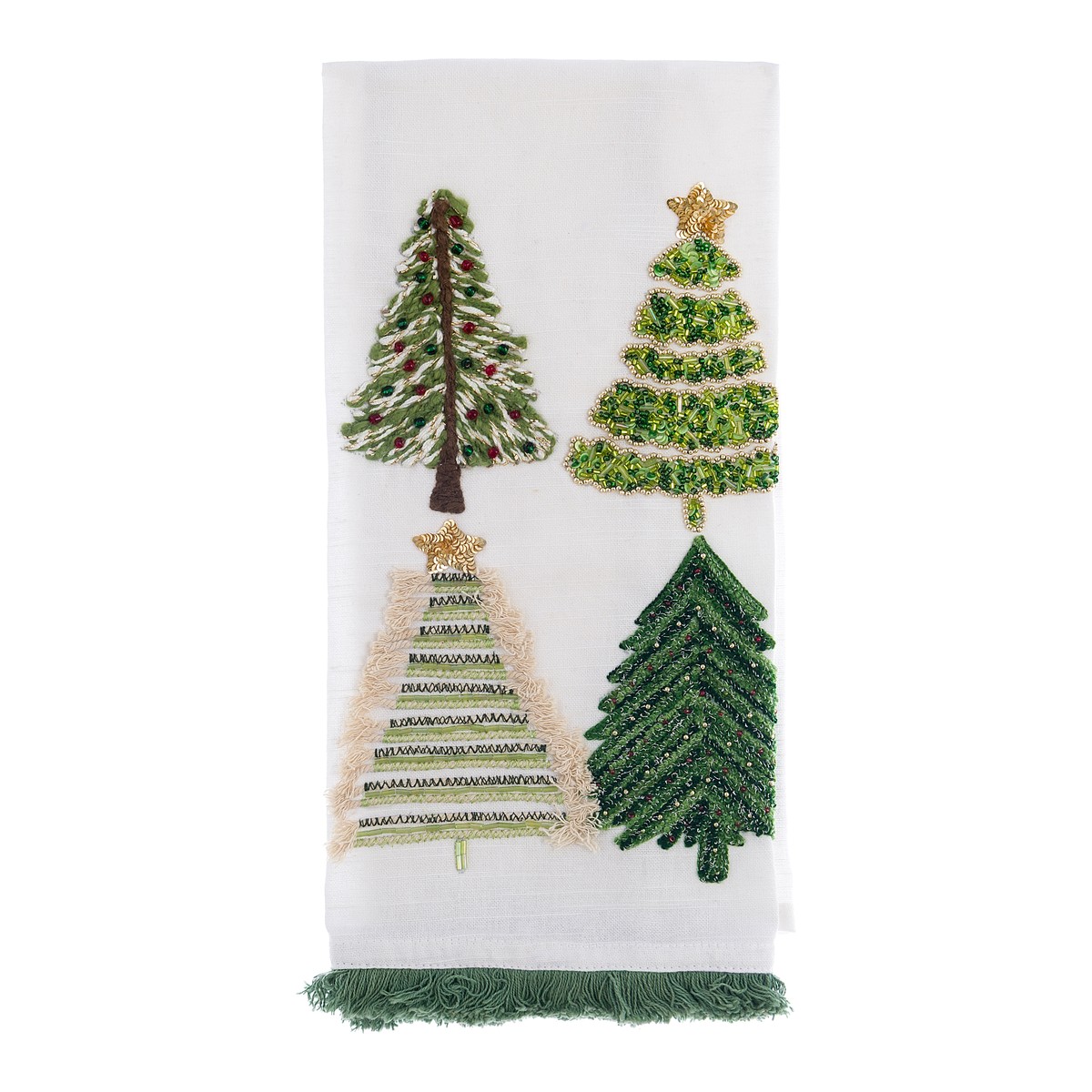 Canovaccio Abeti assortiti Blanc Mariclò – Abeti Noel – 40 x 70 cm