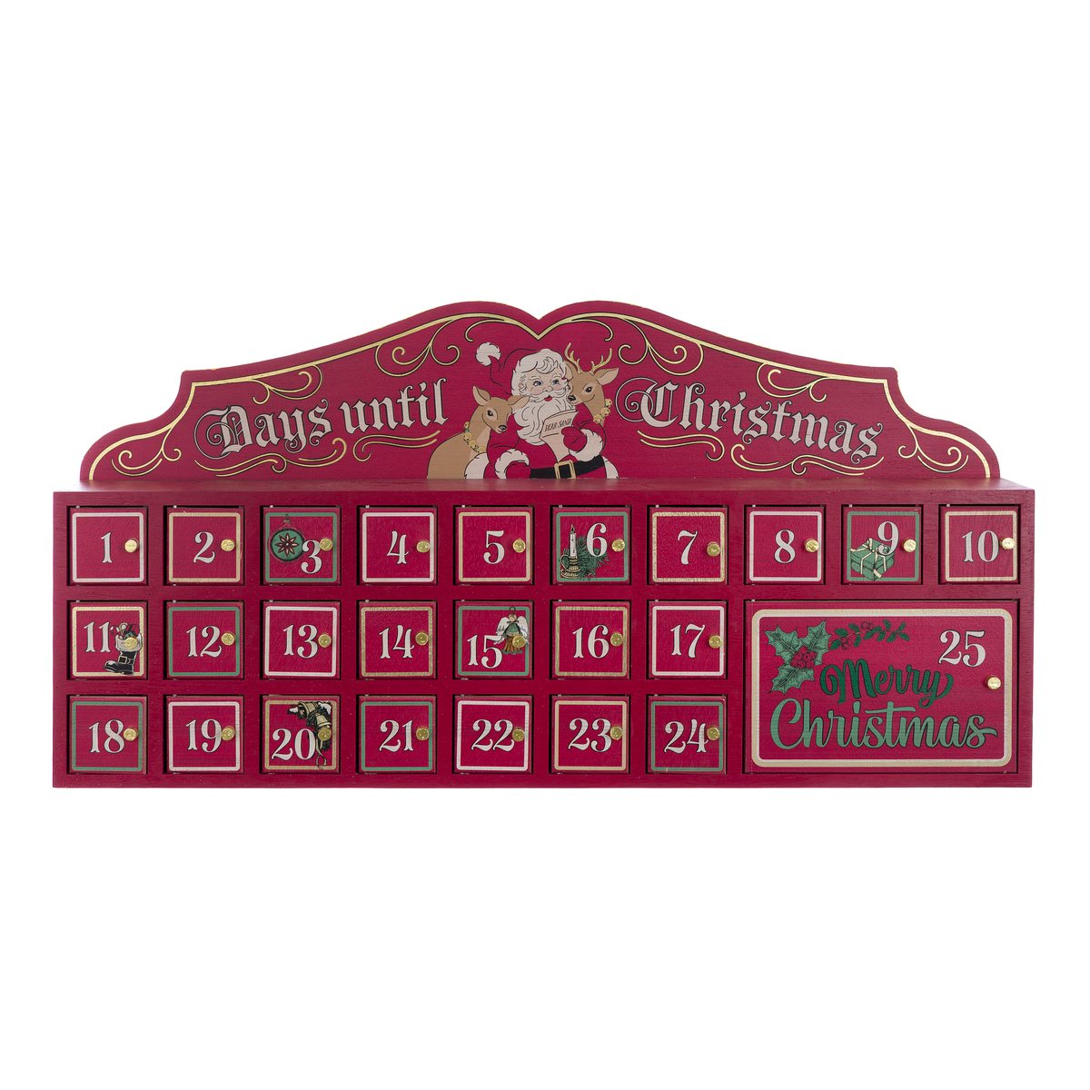 Calendario dell'avvento Blanc Mariclò – Ricordi sotto l'albero – 80 x 40 x 12 cm