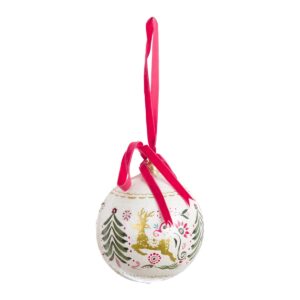 Decoro natalizio Renna e alberi Blanc Mariclò – Ricordi sotto l'albero – 10 x 26 x 10 cm