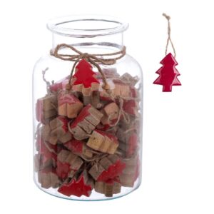 Barattolo con 48 decori Albero Blanc Mariclò – Natale a Borgo – 17 x 26 x 17 cm