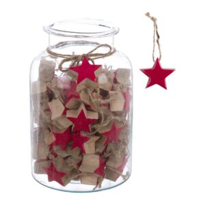 Barattolo con 48 decori Stella Blanc Mariclò – Natale a Borgo – 17 x 26 x 17 cm