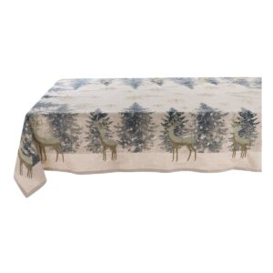 Tovaglia con decorazioni Blanc Mariclò – Magia di Abeti – 150 x 290 cm