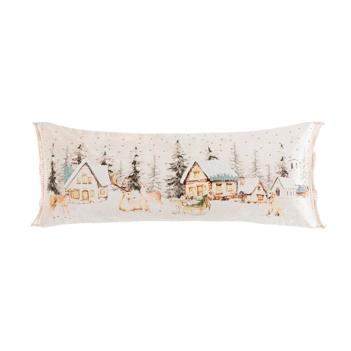 Cuscino con applicazioni Blanc Mariclò – 35 x 91 cm