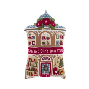 Cuscino sagomato con applicazioni Blanc Mariclò – Bookstore – 44 x 28 cm