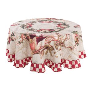 Tovaglia tonda con gala 15cm Blanc Mariclò – Calessi e Calessini – 180 cm