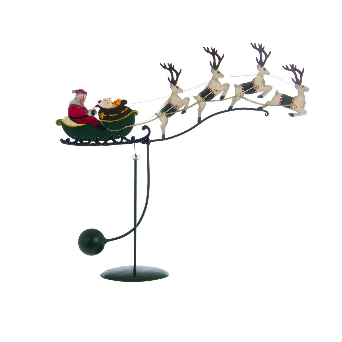 Decorazione slitta natale con s.claus Blanc Mariclò – Come una favola – 50 x 52 x 16 cm