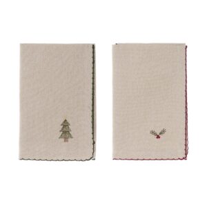 Set 4 tovaglioli con ricamo assortiti Blanc Mariclò – 40 x 0 x 40
