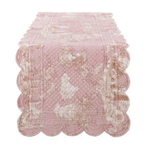 Runner Trapuntato Rosa “Toile du Borgo” – Blanc Mariclò 45 x 140