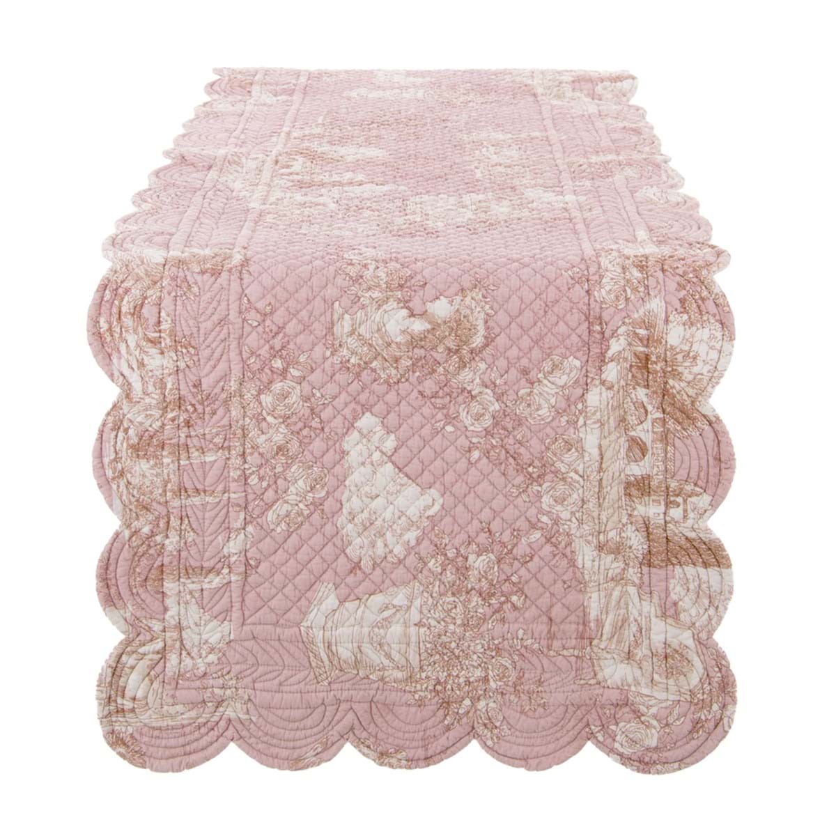 Runner Trapuntato Rosa “Toile du Borgo” – Blanc Mariclò 45 x 140
