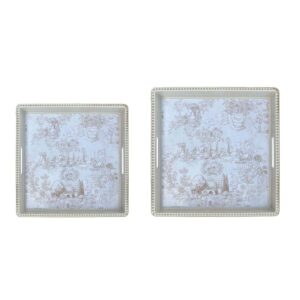 Set 2 Vassoi “Toile du Borgo” – Blanc Mariclò