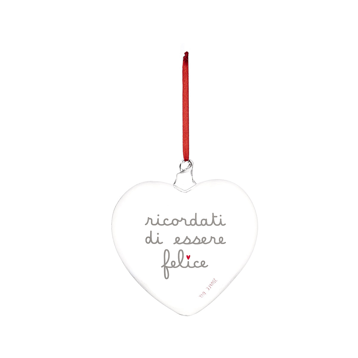 Pallina cuore Ricordati di essere felice - 15 cm Simple Day - immagine 2