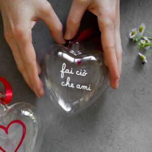 Pallina cuore Fai ciò che ami - 11 cm Simple Day
