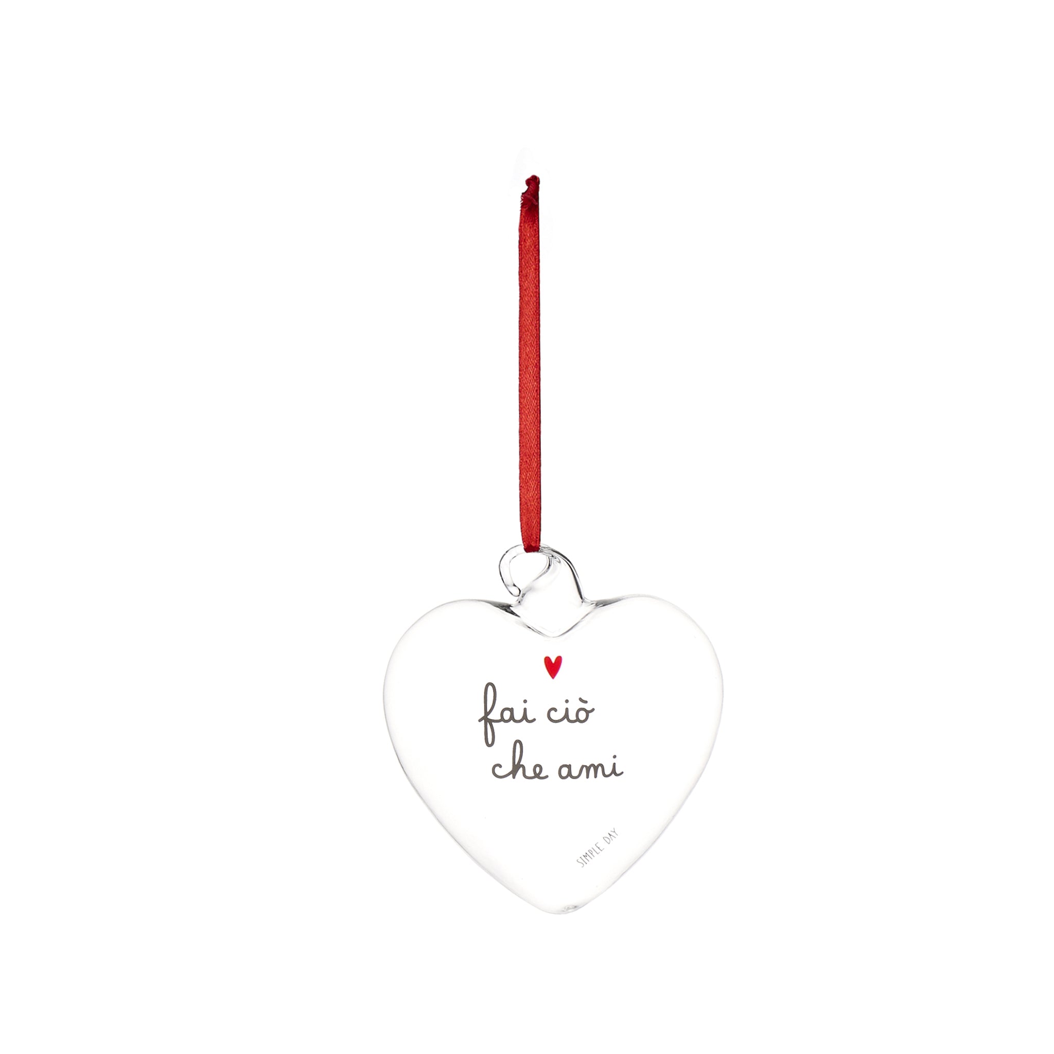 Pallina cuore Fai ciò che ami - 11 cm Simple Day - immagine 2