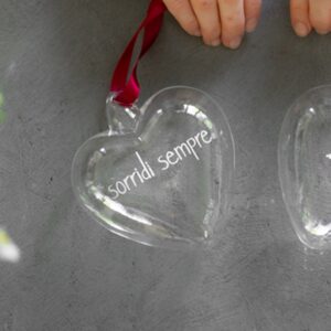 Pallina cuore Sorridi sempre - 11 cm Simple Day