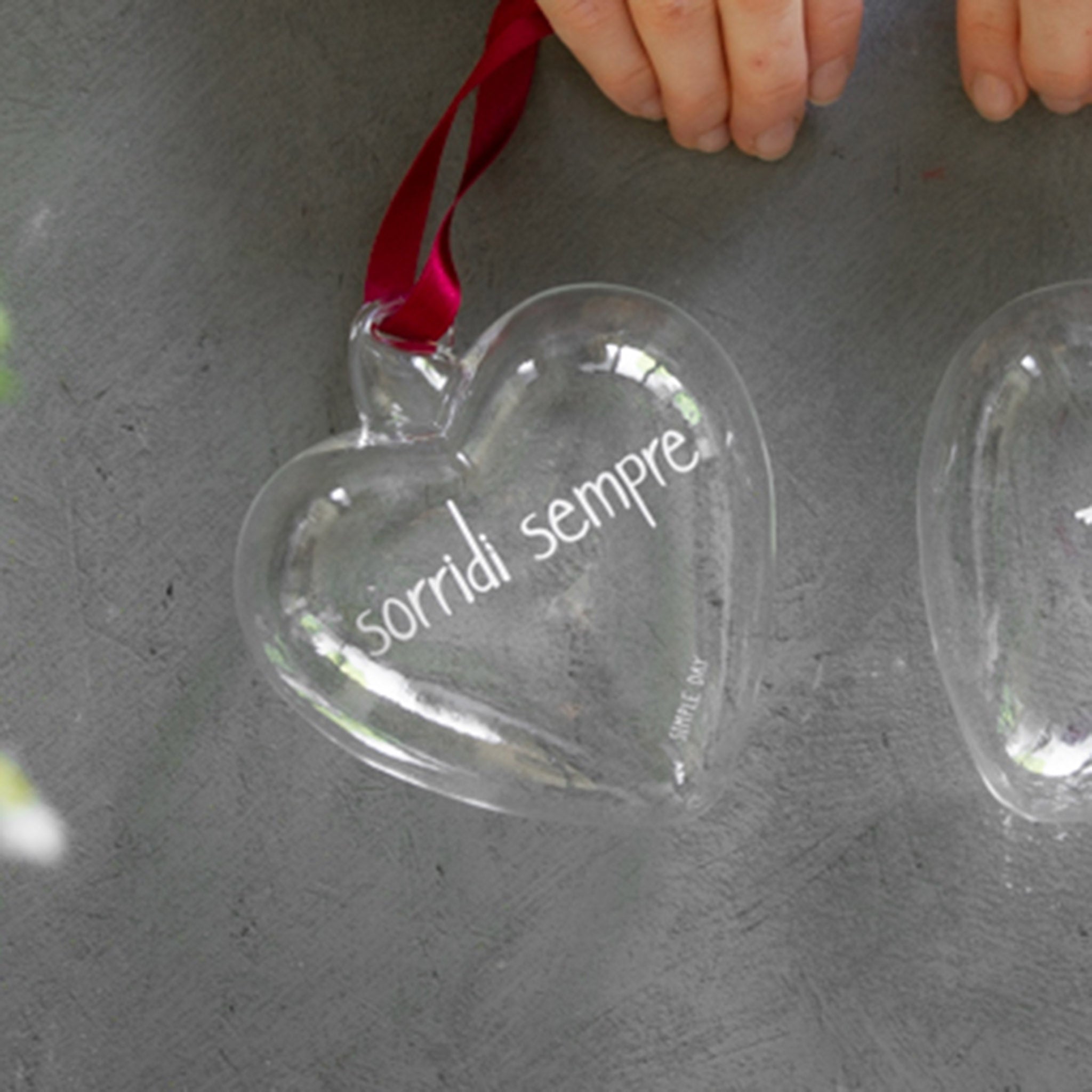 Pallina cuore Sorridi sempre - 11 cm Simple Day