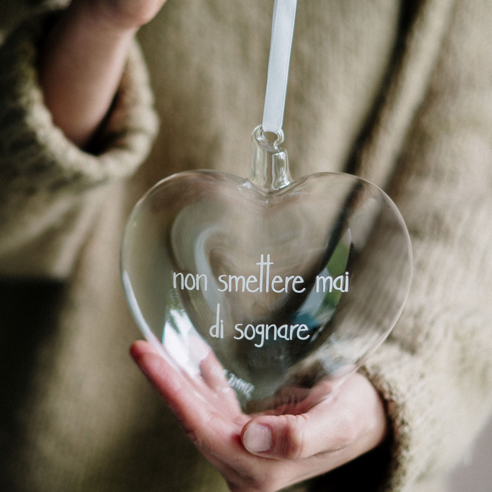 Pallina cuore Non smettere mai di sognare - 15 cm Simple Day