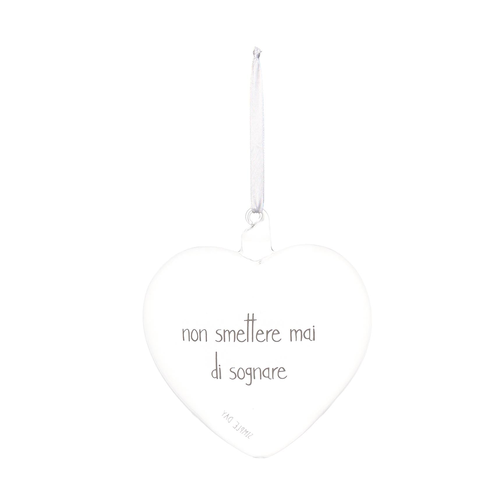 Pallina cuore Non smettere mai di sognare - 15 cm Simple Day - immagine 2