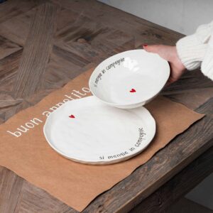 Set 2 Piatti fondi Si mangia in compagnia Simple Day