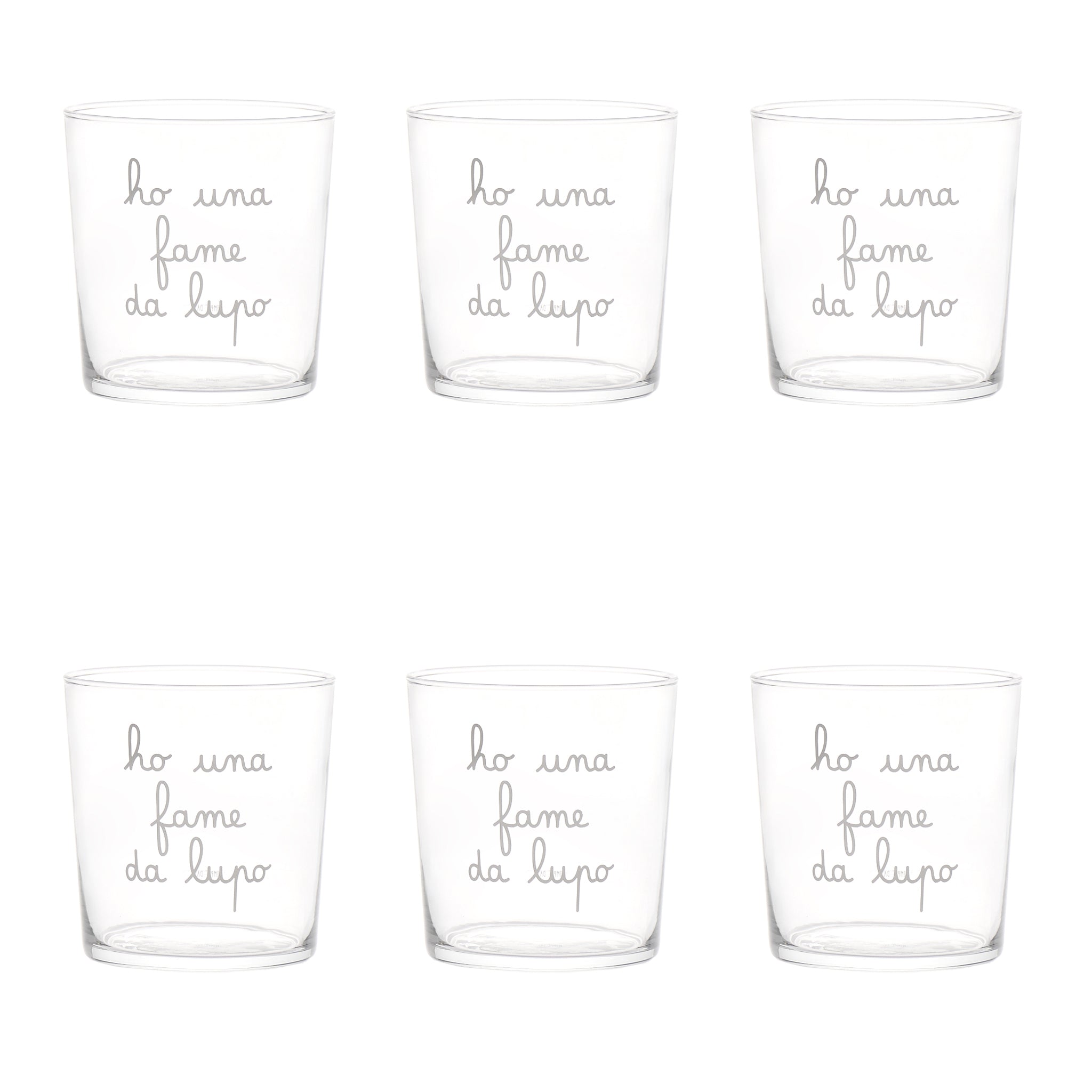 Set 6 Bicchieri acqua Ho una fame da lupi Simple Day - immagine 2