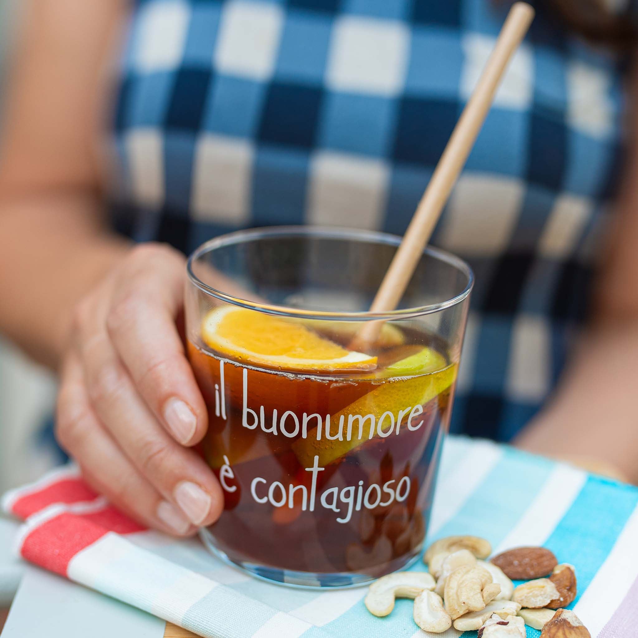 Set 6 bicchieri acqua Il buon umore è contagioso Simple Day