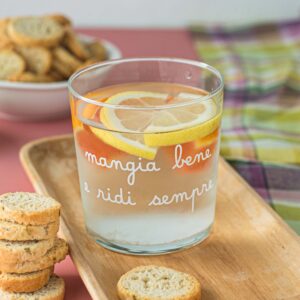 Set 6 Bicchieri acqua Mangia bene e ridi sempre Simple Day