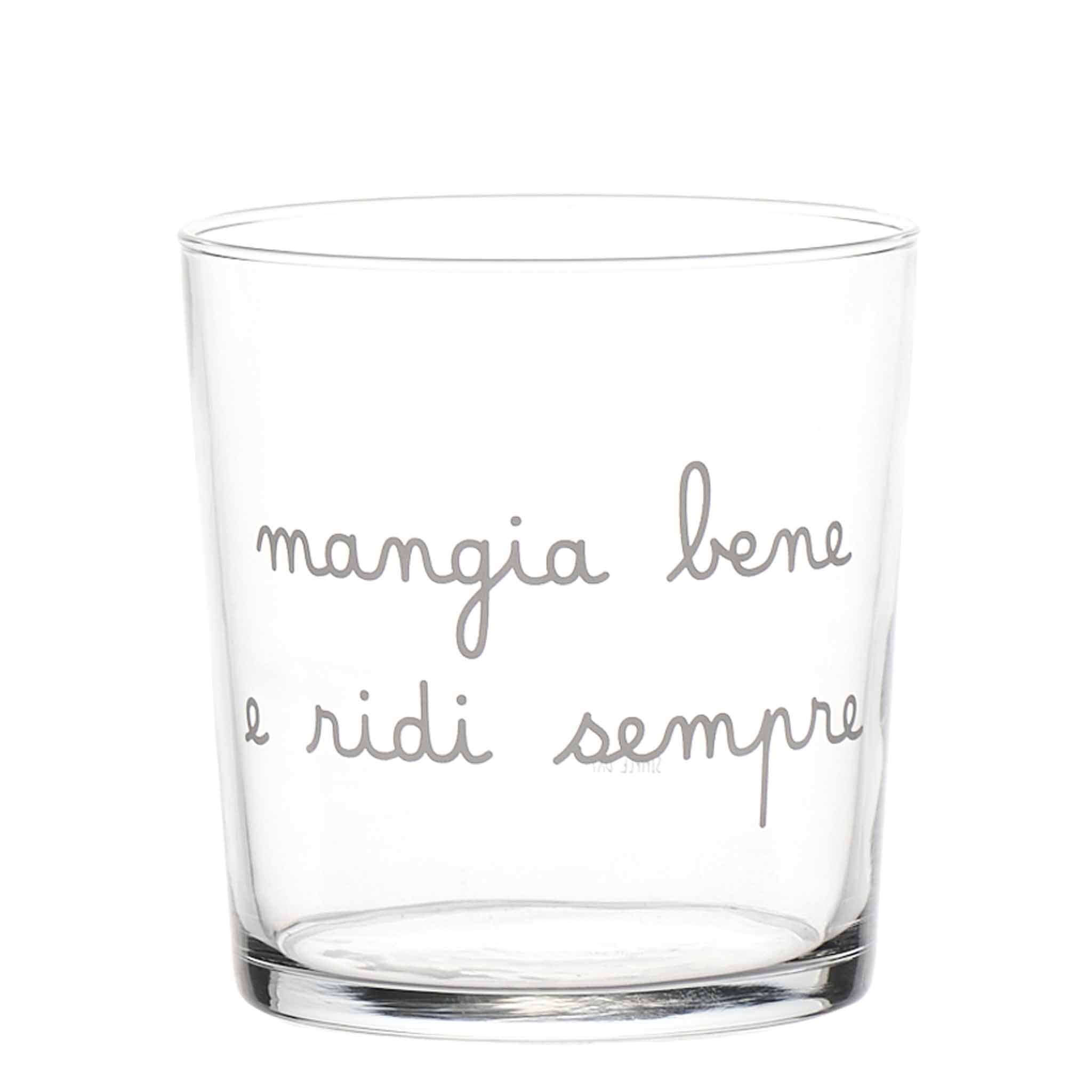 Set 6 Bicchieri acqua Mangia bene e ridi sempre Simple Day - immagine 3