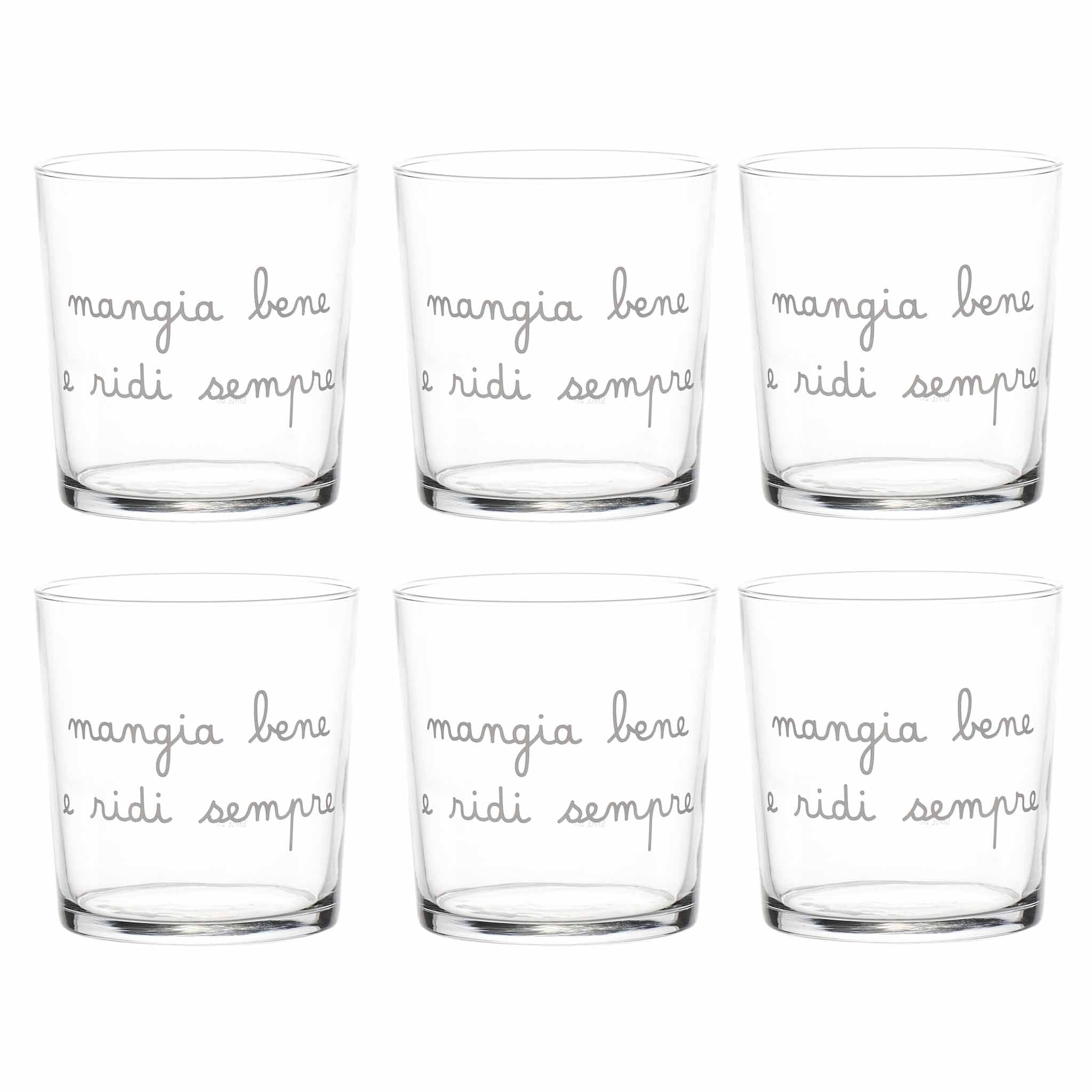 Set 6 Bicchieri acqua Mangia bene e ridi sempre Simple Day - immagine 2