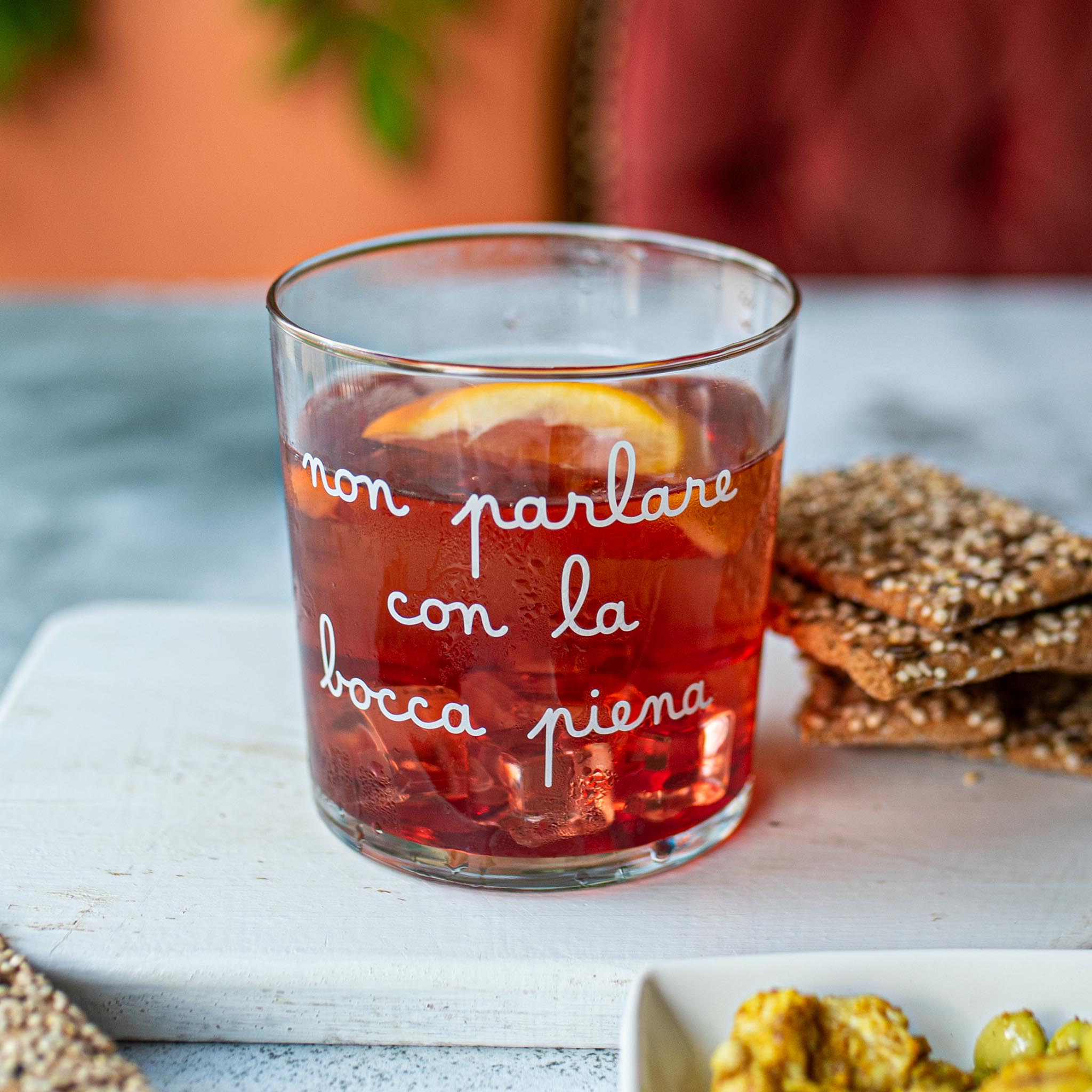 Set 6 Bicchieri acqua Non parlare con la bocca piena Simple Day