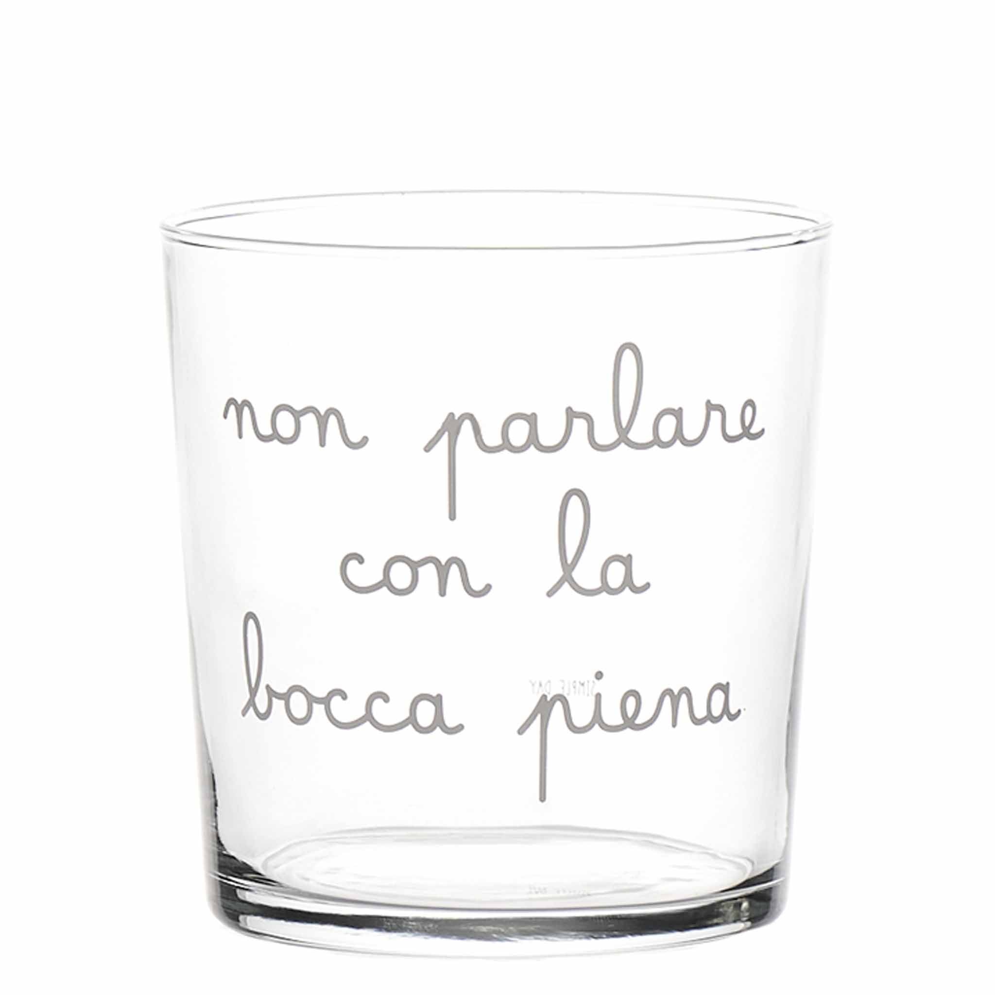 Set 6 Bicchieri acqua Non parlare con la bocca piena Simple Day - immagine 3