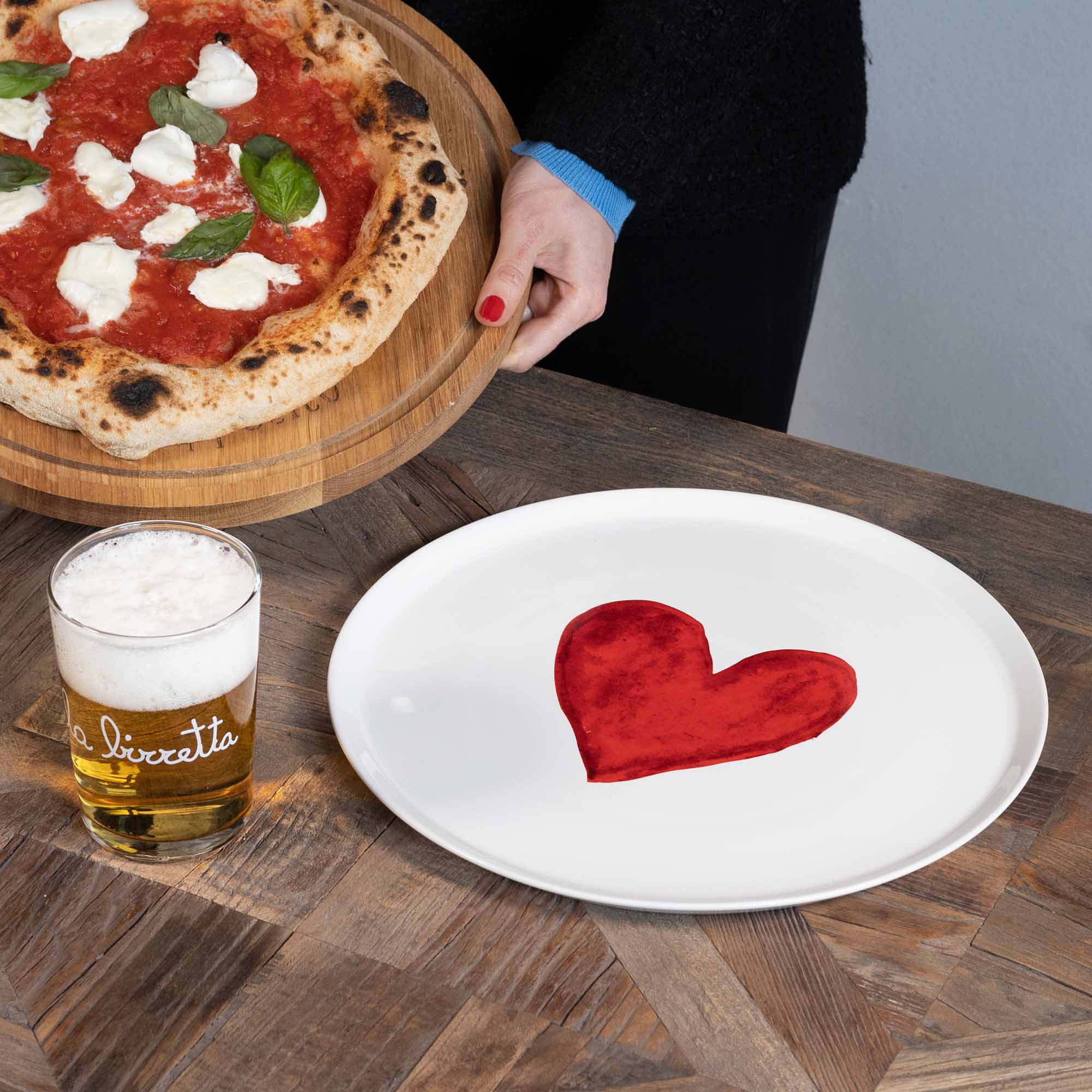 Piatto pizza Cuore acquerello 31,5 cm Simple Day