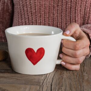 Tazza Colazione Cuore Rosso Acquerello Simple Day