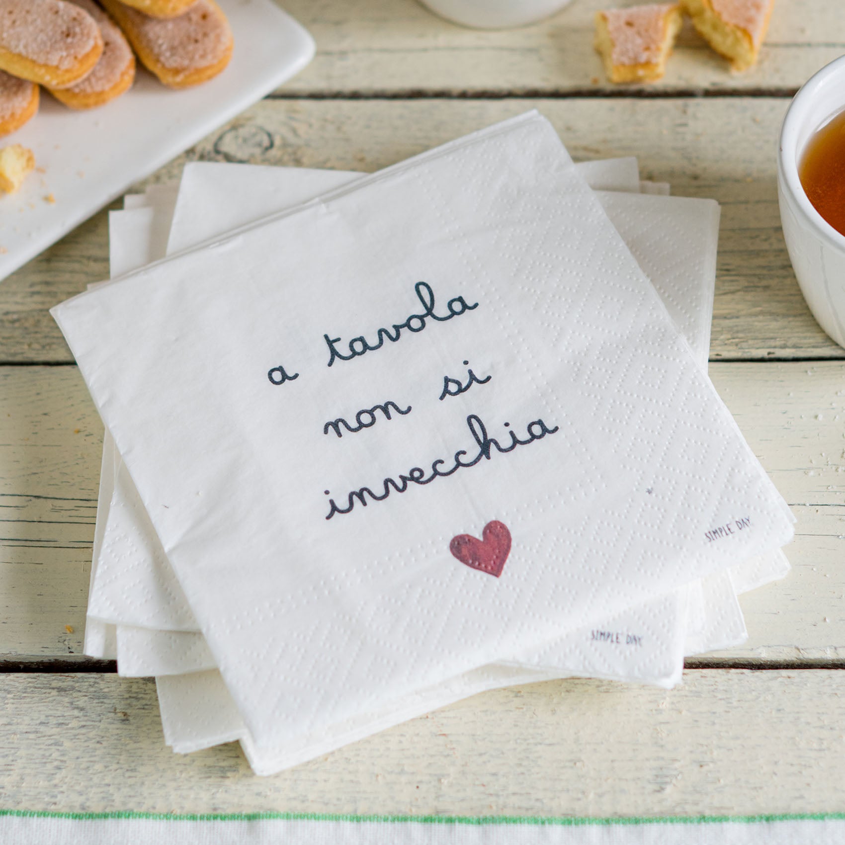 Set 20 tovaglioli in carta A tavola non si invecchia Simple Day