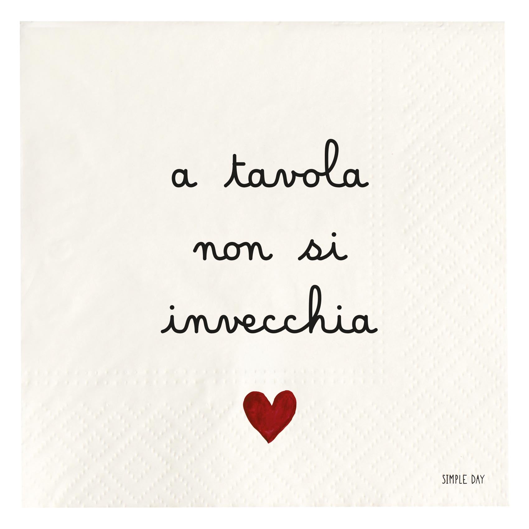 Set 20 tovaglioli in carta A tavola non si invecchia Simple Day - immagine 2