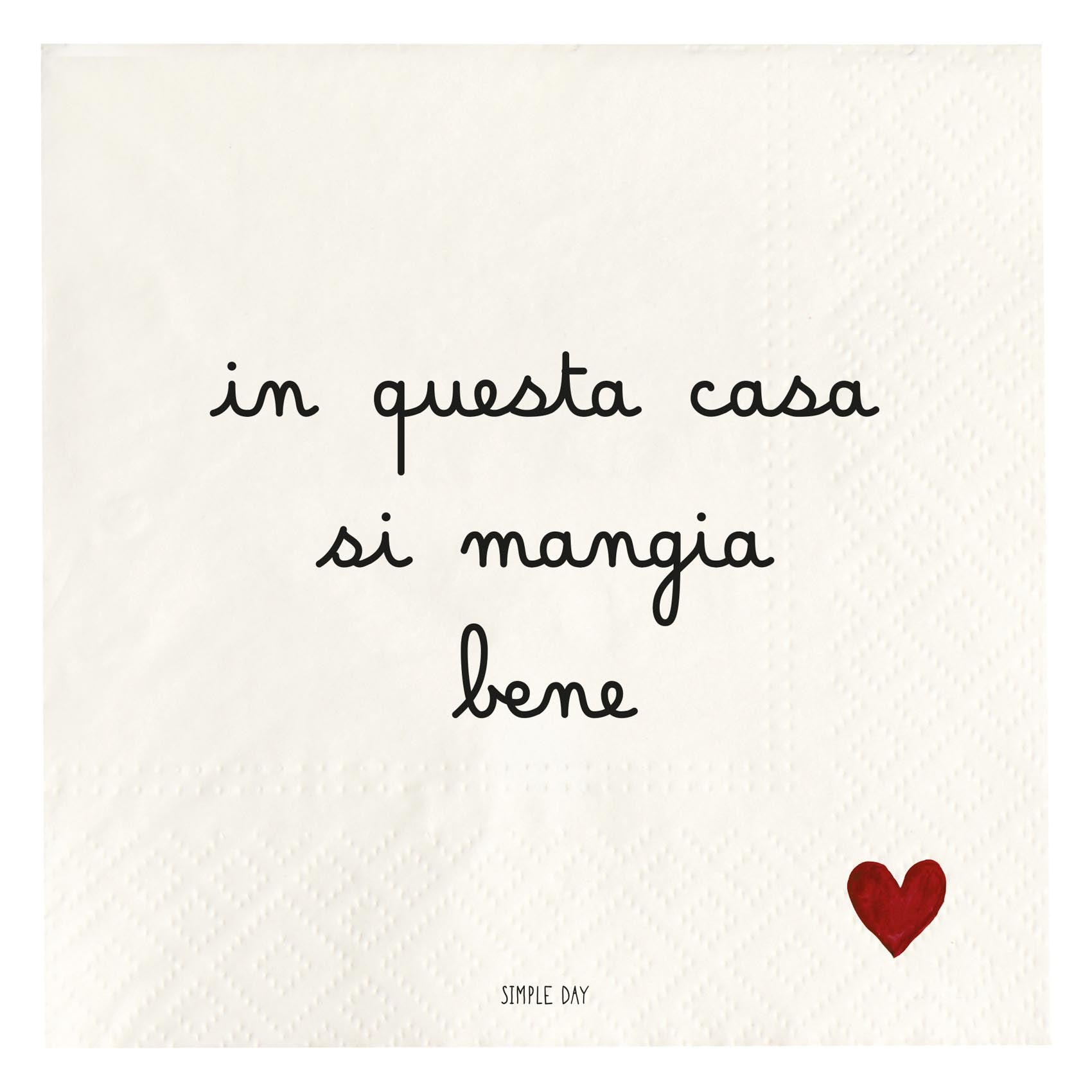 Set 20 tovaglioli in carta In questa casa si mangia bene Simple Day - immagine 2