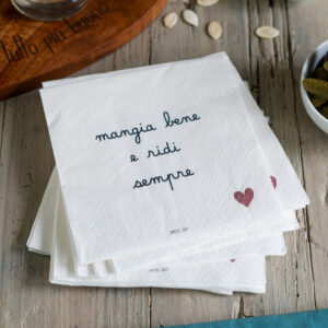Set 20 tovaglioli in carta Mangia bene e ridi sempre Simple Day