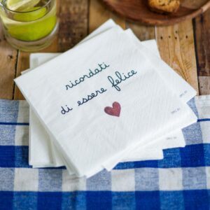 Set 20 tovaglioli in carta Ricordati di essere felice Simple Day
