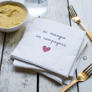 Set 20 tovaglioli in carta Si mangia in compagnia Simple Day