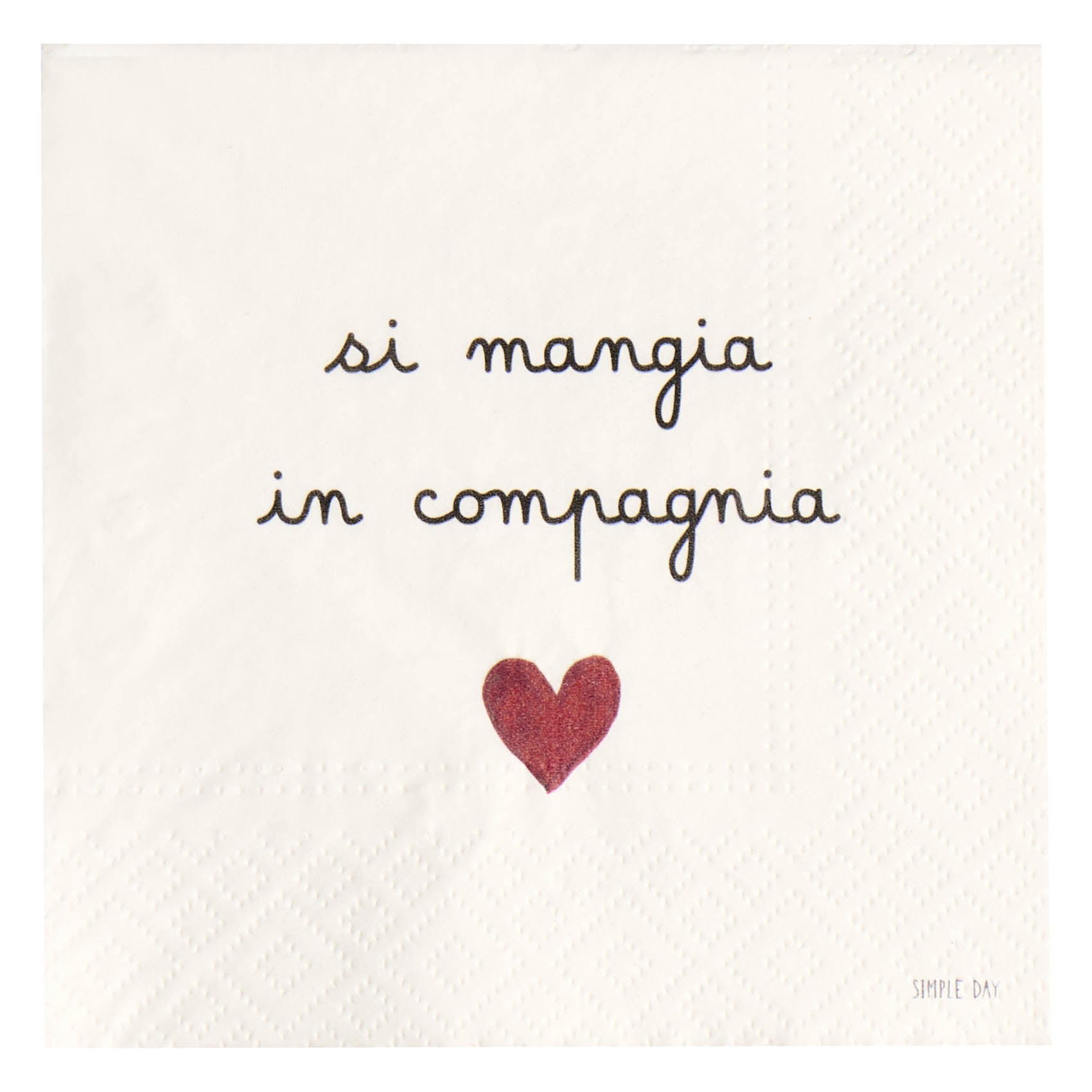 Set 20 tovaglioli in carta Si mangia in compagnia Simple Day - immagine 2