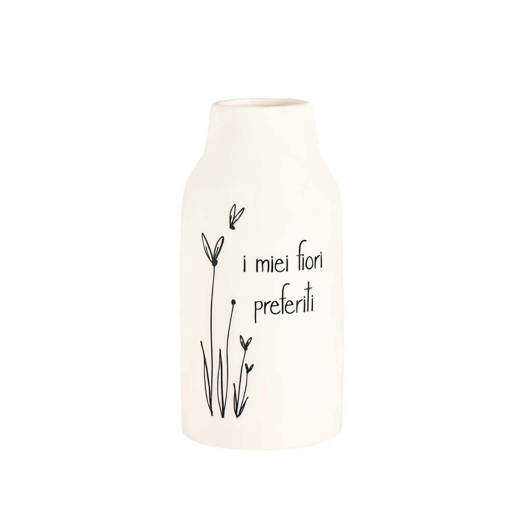 Vaso Portafiori in gres I miei fiori preferiti - Ø 10 x H 21 cm Simple Day - immagine 2