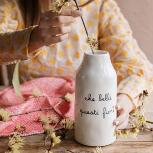 Vaso Portafiori in gres Che belli questi fiori - Ø 8,6 x H 19 cm Simple Day