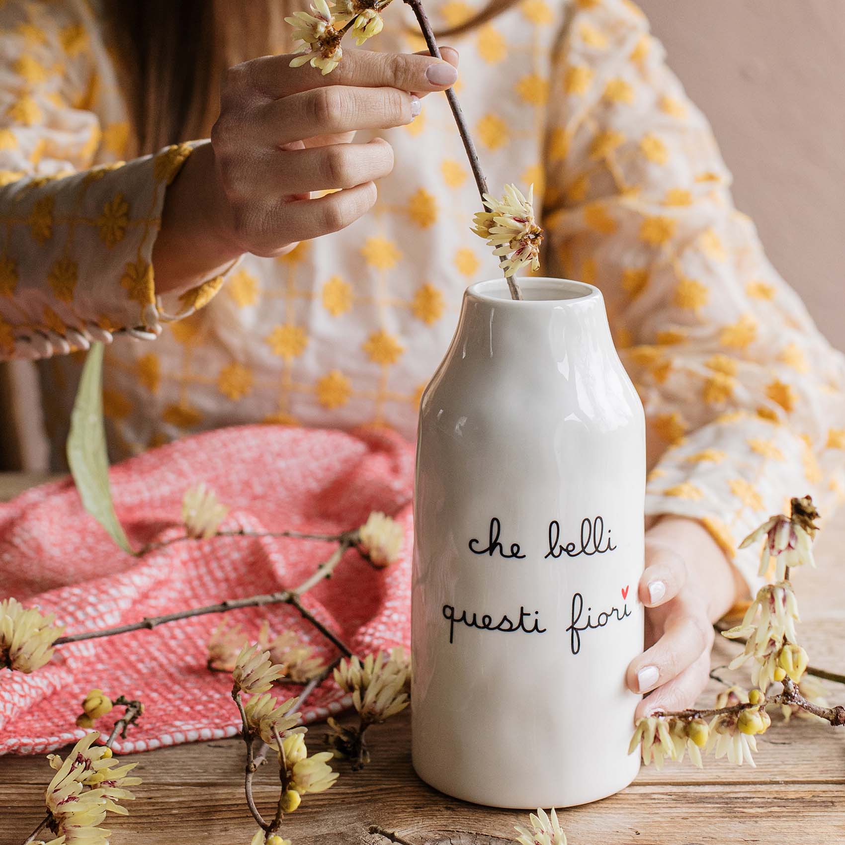 Vaso Portafiori in gres Che belli questi fiori - Ø 8,6 x H 19 cm Simple Day