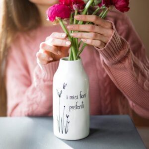 Vaso Portafiori in gres I miei fiori preferiti - Ø 8,6 x H 19 cm Simple Day