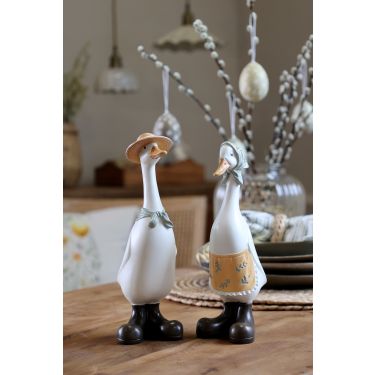 Set 2 oche con sciarpa e cappello Chic Antique bianche - immagine 3
